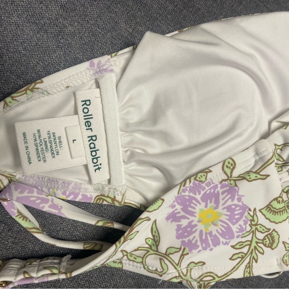 Roller Rabbit Floral Daphne Front Tie Bikini Top - Picture 9 of 9